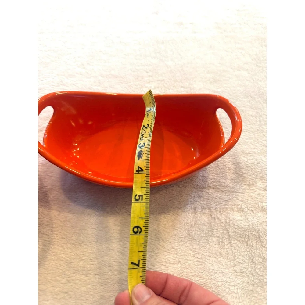 Rachael Ray Orange Stoneware Au Gratin Oval Baking Dishes 12oz Set of 2 G014
